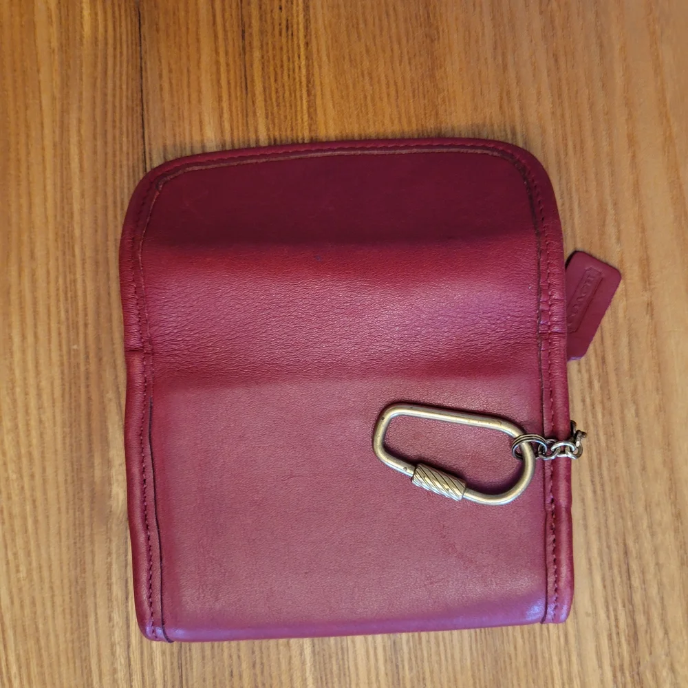 Vintage 90s Coach 7219 Wallet Red - Picture 4 of 7
